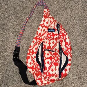 Kavu Red and White Patterned Sling Bag
